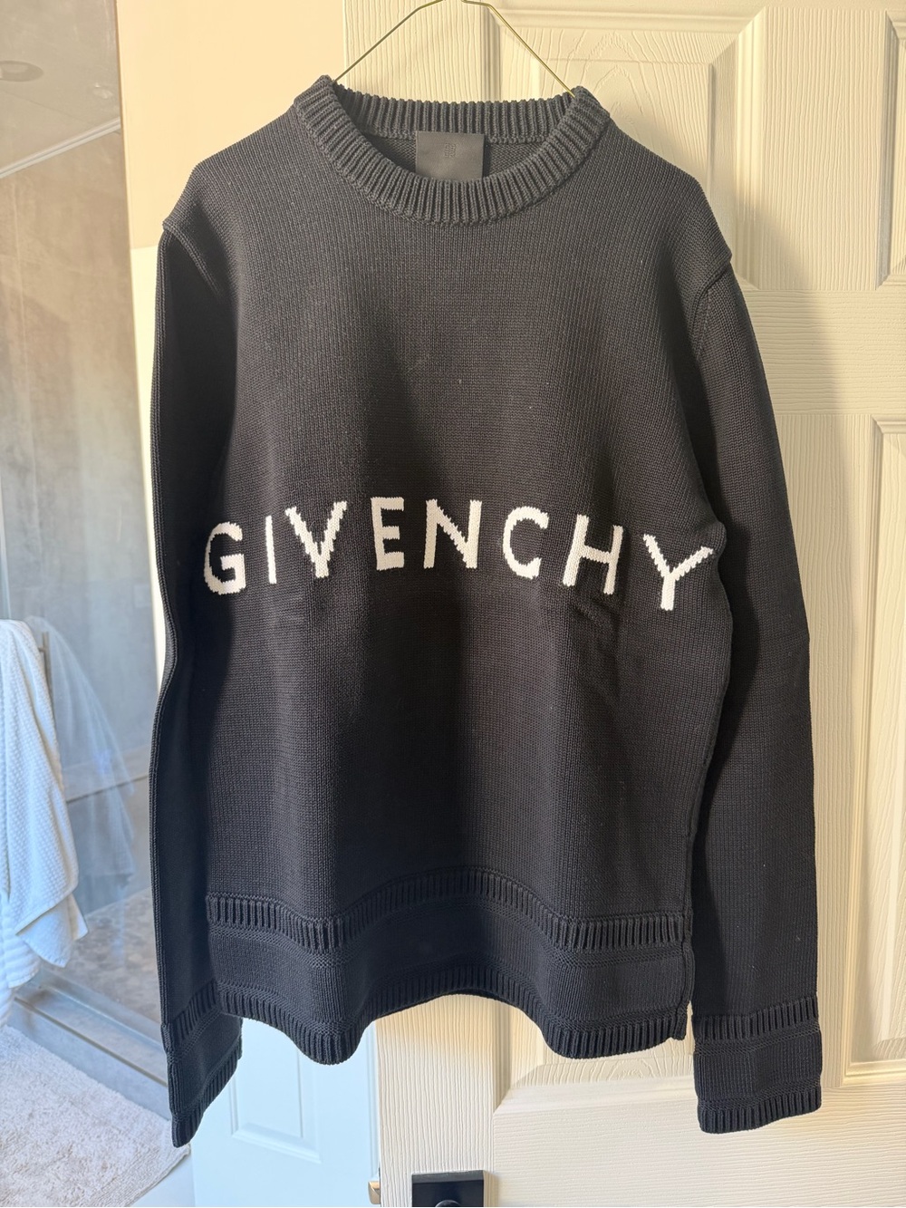 Givenchy Black Ribbed Crewneck Sweater